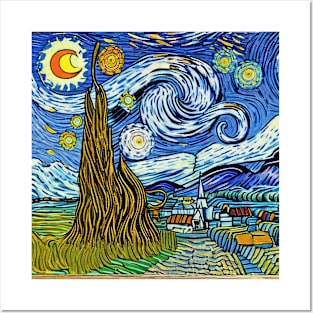 Starry Night Style Posters and Art